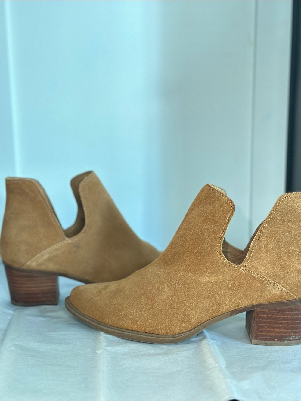 Steven By Steve Madden Suede Ankle Booties in Tan